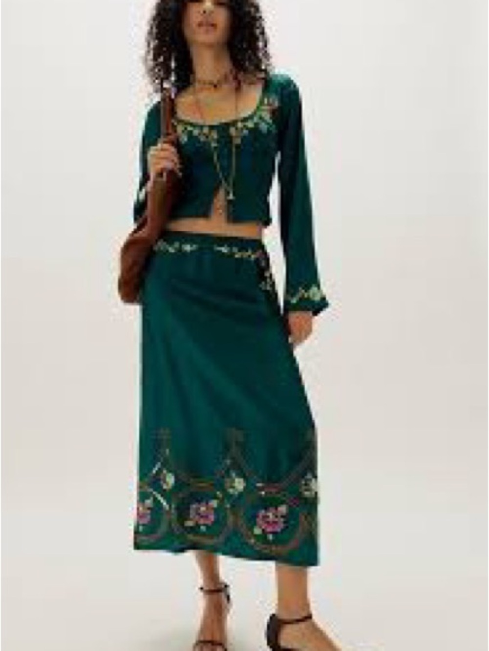 Free People Autumn Bloom Midi Skirt Set
